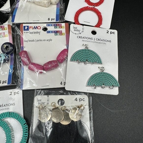 Jewelry Making Supply Lot Clay Bead Pendants Components DIY Crafts Boho Tassels - Picture 5 of 6